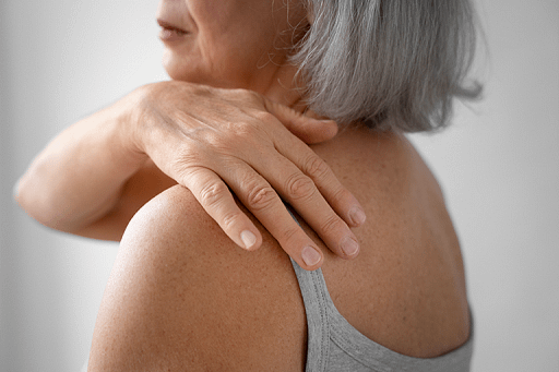 Visual representation of joint arthritis and age-related wear and tear on cartilage and bone.