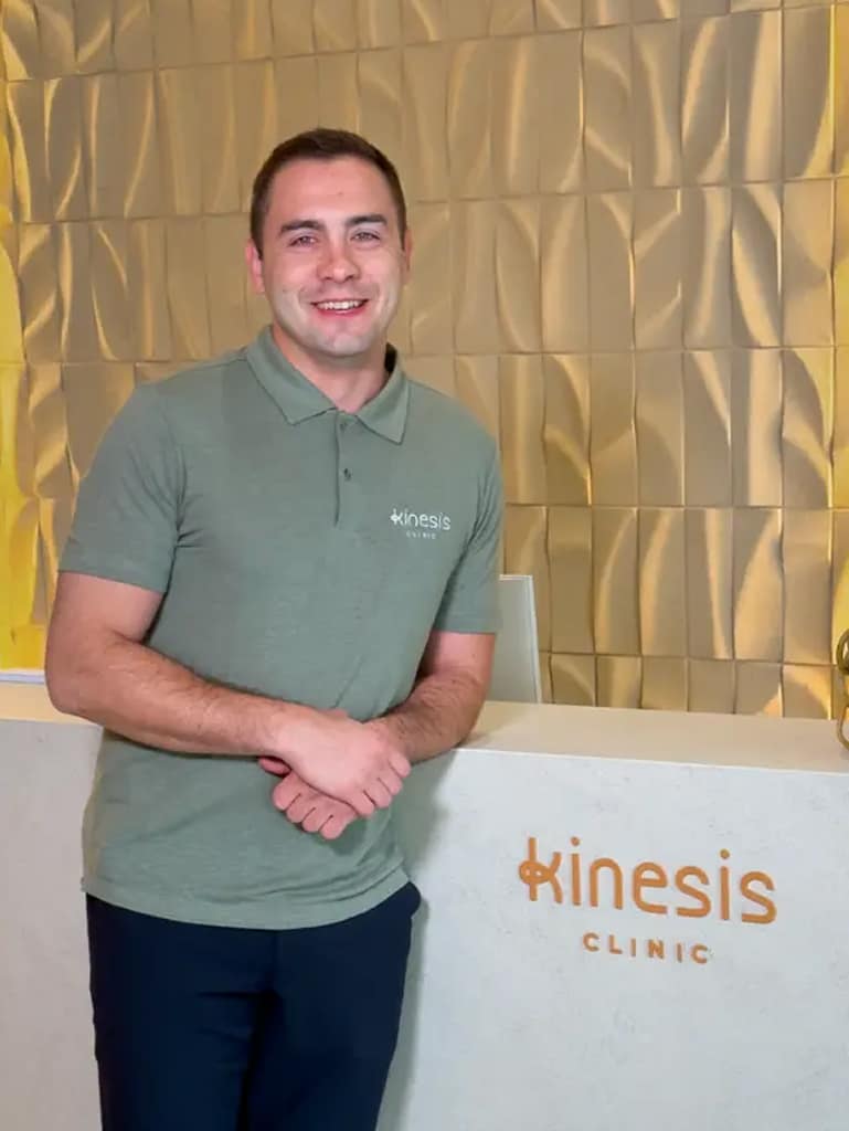 Portrait of Jovan, a professional therapist at Kinesis Clinic, providing expert manual therapy and rehabilitation.